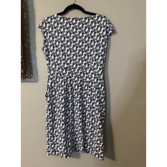 Boden Dress 8 Cap Sleeve Blue Ivory Pineapples Cotton Casual Pullover Washable - Picture 11 of 15